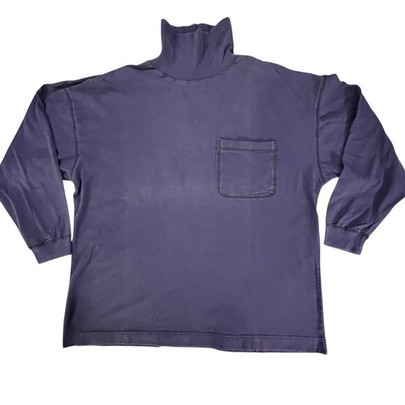 Vintage GAP Navy Blue Turtleneck Sweater Mens Medium Made USA - Picture 1 of 8